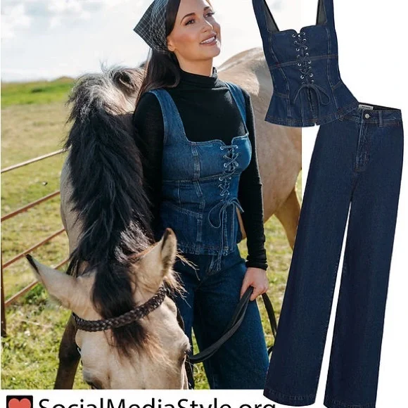 Reformation Dallas Denim Corset x Kacey Musgraves collab - Picture 3 of 8